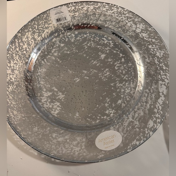 (Set of 2) speckled silver charger plate 13"d - Picture 4 of 4